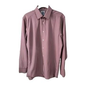 Kilburne & Finch Mens Button Up Dress Shirt Rose Mauve 15 32/33 Preppy Old Money